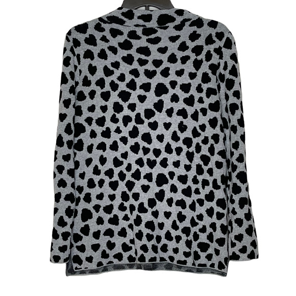 Ann Taylor Loft Womens‎ Top Size SP Petite Small Black Gray Cow Print Stretch - Picture 5 of 5
